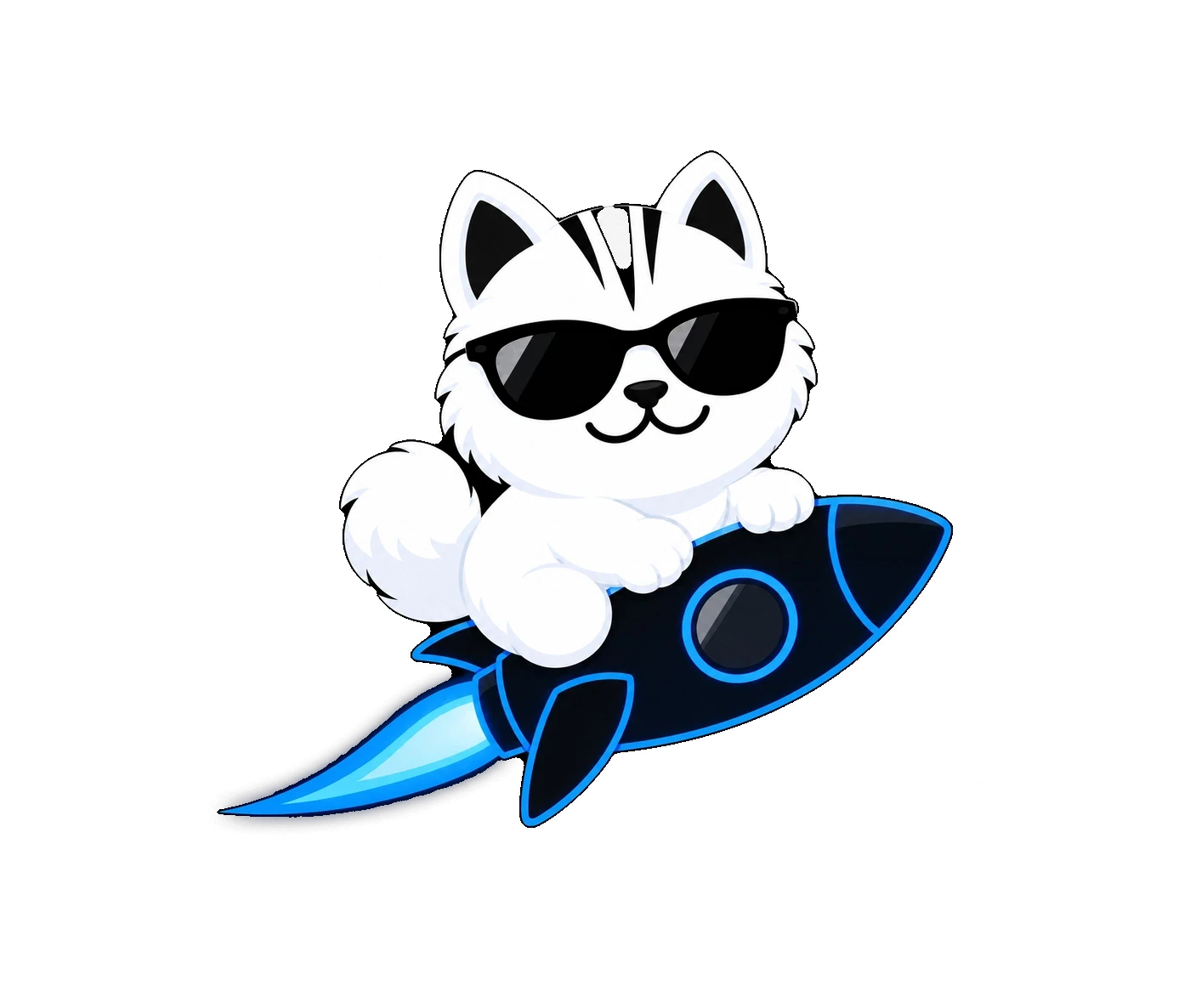Lotos the cat on a rocket